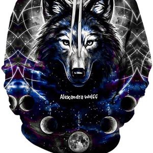 Alexandra Wolff soft hooded sweater size Medium